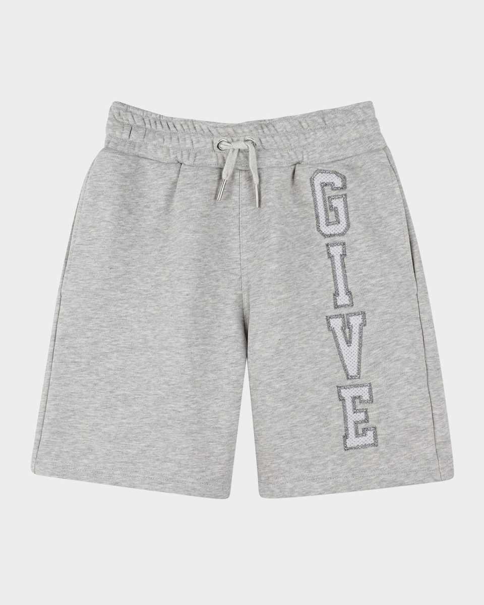 Boy's Embroidered Logo-Print Shorts, Size 4-